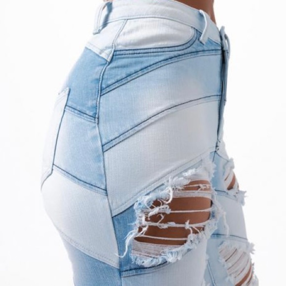 High waisted skinny patched jeans - Picture 5 of 5